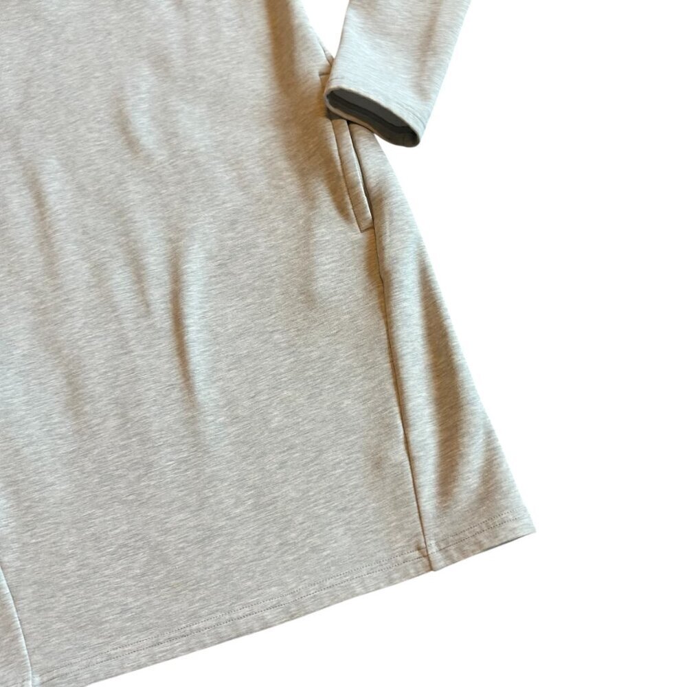 Athleta Grey Long Sleeve Shift Dress Stretchy Classic Athleisure Size Small - Picture 5 of 12